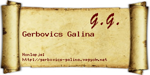 Gerbovics Galina névjegykártya